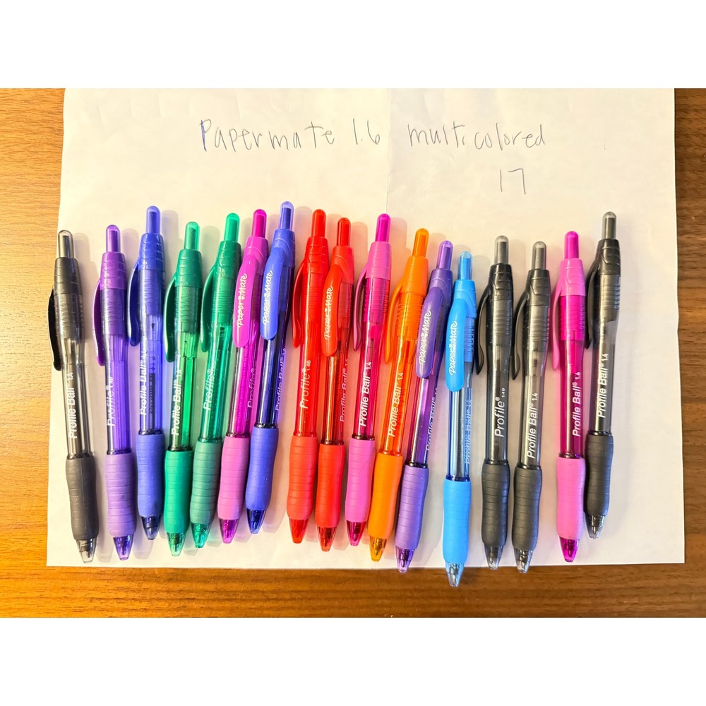Paper Mate Profile & InkJoy Retractable Ballpoint Pens Multicolored Lot of 25